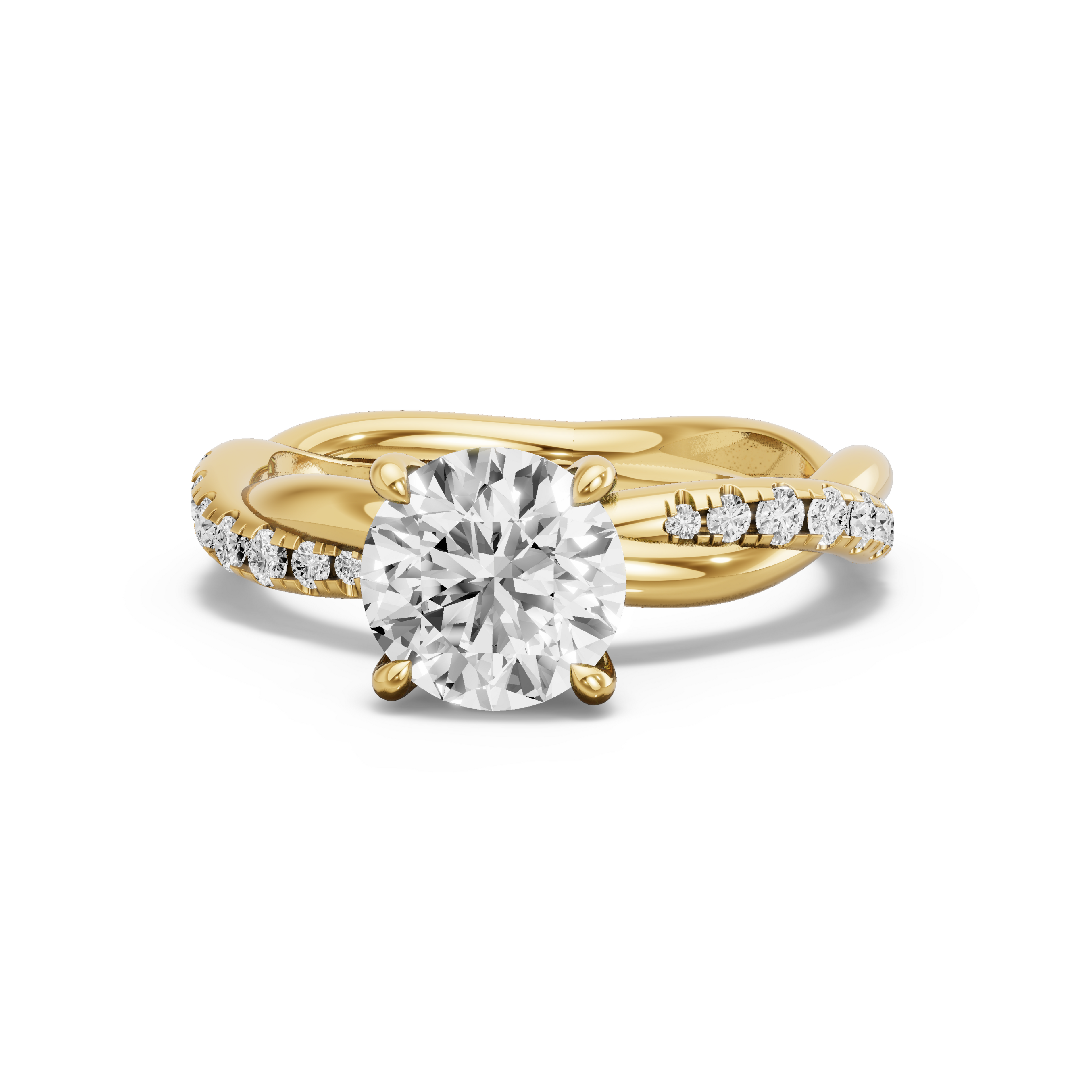 Image for Round Classic Basket Ring with Rope Pave band