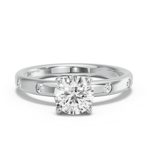 Image for Round Classic Basket Ring with Sleek Accent band
