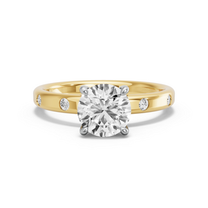 Image for Round Classic Basket Ring with Sleek Accent band