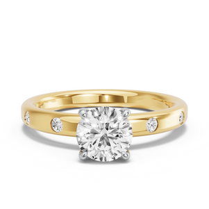 Image for Round Classic Basket Ring with Sleek Accent band