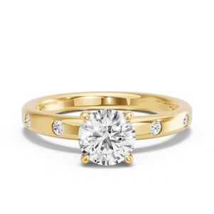 Image for Round Classic Basket Ring with Sleek Accent band