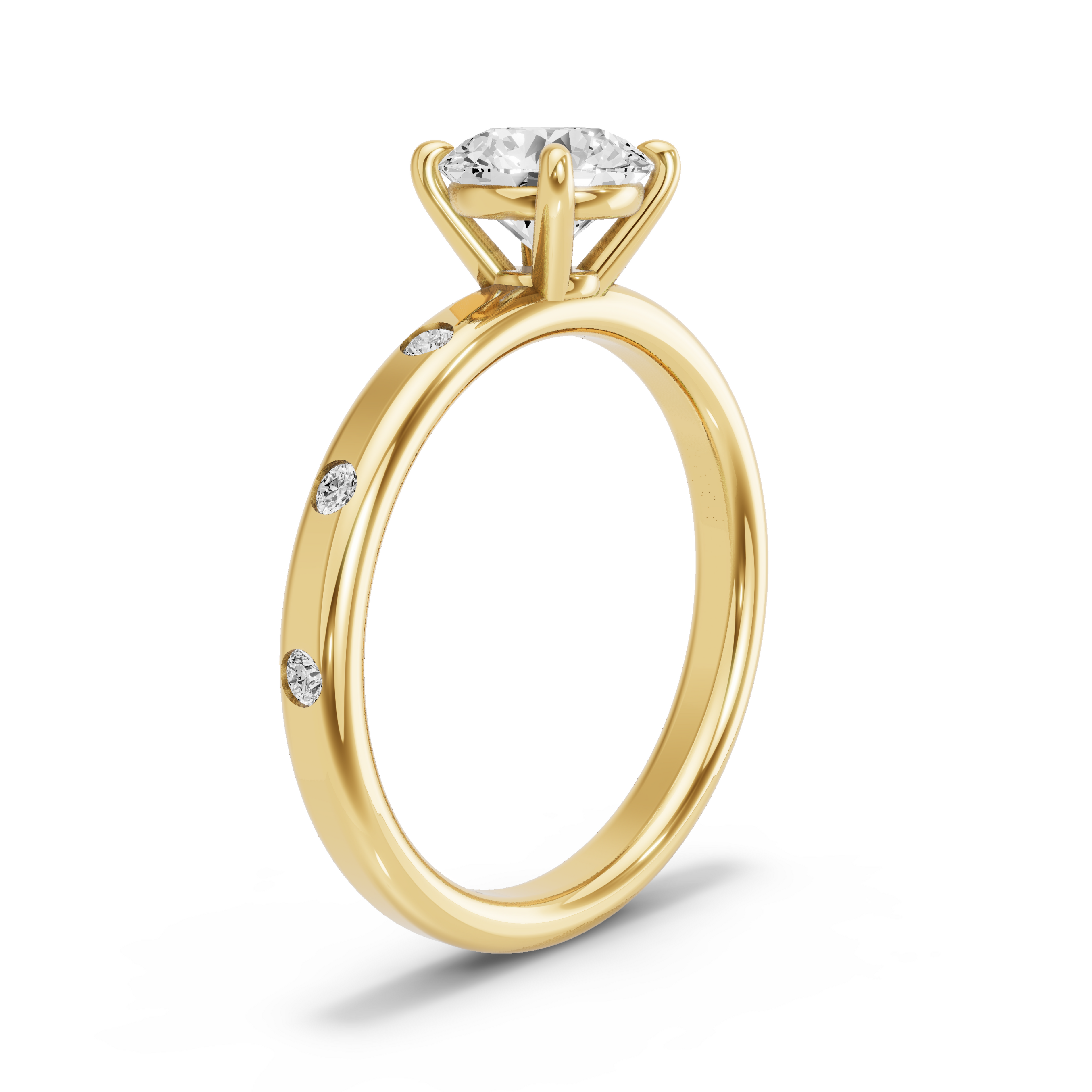 Image for Round Classic Basket Ring with Sleek Accent band