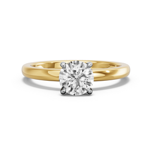 Image for Round Classic Basket Ring with Solitaire band in 18K Two Tone Yellow Gold