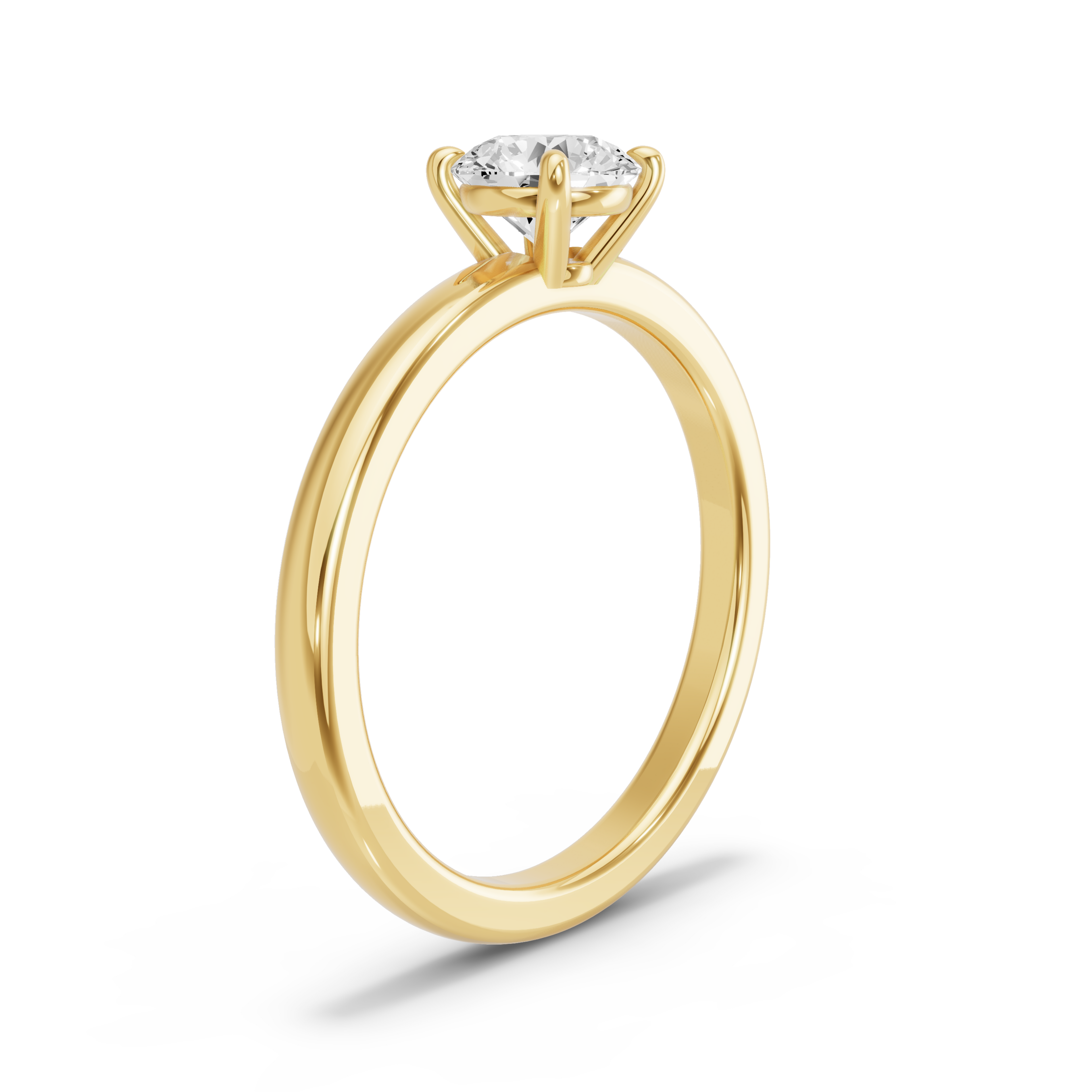 Image for Round Classic Basket Ring with Solitaire band in 18K Yellow Gold