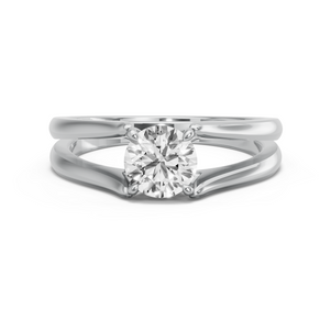 Image for Round Classic Basket Ring with Split Ring Solitaire band
