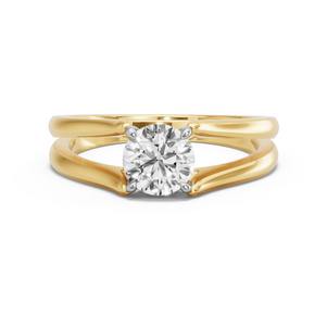 Image for Round Classic Basket Ring with Split Ring Solitaire band