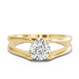 Image for Round Classic Basket Ring with Split Ring Solitaire band