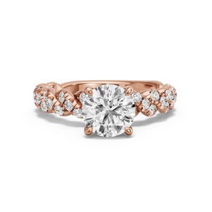 Image for Round Classic Basket Ring with Twist Pave band