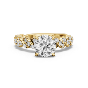 Image for Round Classic Basket Ring with Twist Pave band