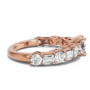 Image for Square Cushion Classic Basket Ring with Alternating Baguette band