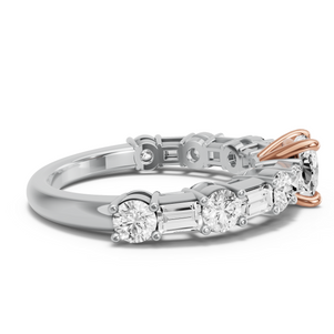 Image for Square Cushion Classic Basket Ring with Alternating Baguette band