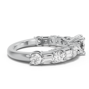 Image for Square Cushion Classic Basket Ring with Alternating Baguette band