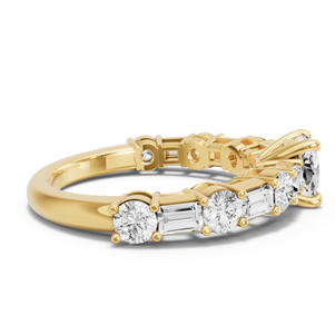 Image for Square Cushion Classic Basket Ring with Alternating Baguette band