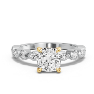 Image for Square Cushion Classic Basket Ring with Alternating Marquise band