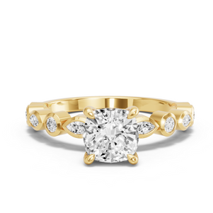 Image for Square Cushion Classic Basket Ring with Alternating Marquise band