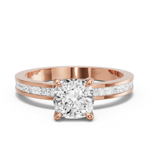 Image for Square Cushion Classic Basket Ring with Channel band