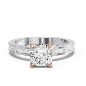 Image for Square Cushion Classic Basket Ring with Channel band