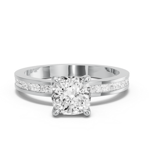 Image for Square Cushion Classic Basket Ring with Channel band