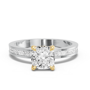 Image for Square Cushion Classic Basket Ring with Channel band