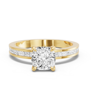 Image for Square Cushion Classic Basket Ring with Channel band