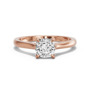 Image for Square Cushion Classic Basket Ring with Knife Edge Cathedral band