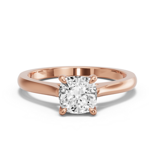 Image for Square Cushion Classic Basket Ring with Knife Edge Cathedral band