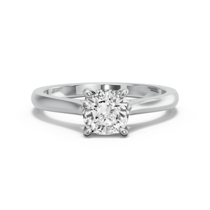 Image for Square Cushion Classic Basket Ring with Knife Edge Cathedral band