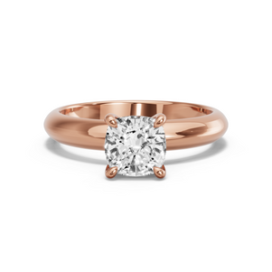 Image for Square Cushion Classic Basket Ring with Knife Edge Solitaire band