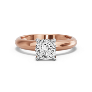 Image for Square Cushion Classic Basket Ring with Knife Edge Solitaire band