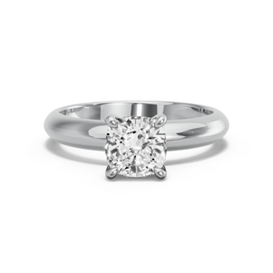 Image for Square Cushion Classic Basket Ring with Knife Edge Solitaire band