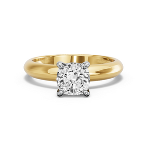 Image for Square Cushion Classic Basket Ring with Knife Edge Solitaire band