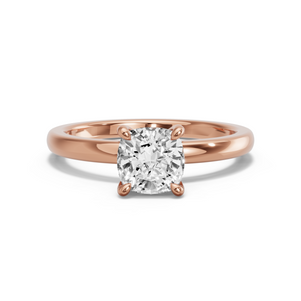 Image for Square Cushion Classic Basket Ring with Solitaire band