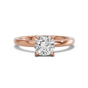 Image for Square Cushion Classic Basket Ring with Solitaire band in 18K Rose Gold