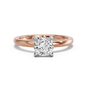 Image for Square Cushion Classic Basket Ring with Solitaire band