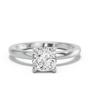 Image for Square Cushion Classic Basket Ring with Solitaire band