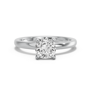 Image for Square Cushion Classic Basket Ring with Solitaire band