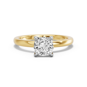 Image for Square Cushion Classic Basket Ring with Solitaire band