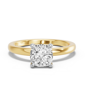 Image for Square Cushion Classic Basket Ring with Solitaire band