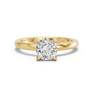 Image for Square Cushion Classic Basket Ring with Solitaire band