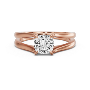 Image for Square Cushion Classic Basket Ring with Split Ring Solitaire band