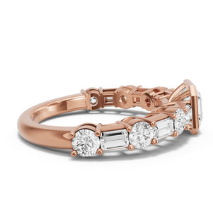 Image for Asscher Classic Bezel Ring with Alternating Baguette band