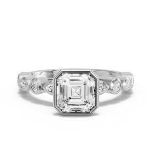 Image for Asscher Classic Bezel Ring with Alternating Marquise band
