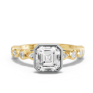Image for Asscher Classic Bezel Ring with Alternating Marquise band