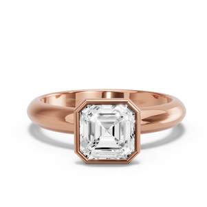 Image for Asscher Classic Bezel Ring with Knife Edge Solitaire band