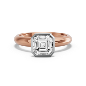 Image for Asscher Classic Bezel Ring with Knife Edge Solitaire band