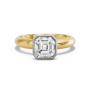Image for Asscher Classic Bezel Ring with Knife Edge Solitaire band