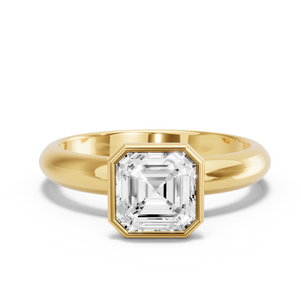 Image for Asscher Classic Bezel Ring with Knife Edge Solitaire band