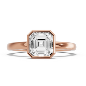 Image for Asscher Classic Bezel Ring with Solitaire band