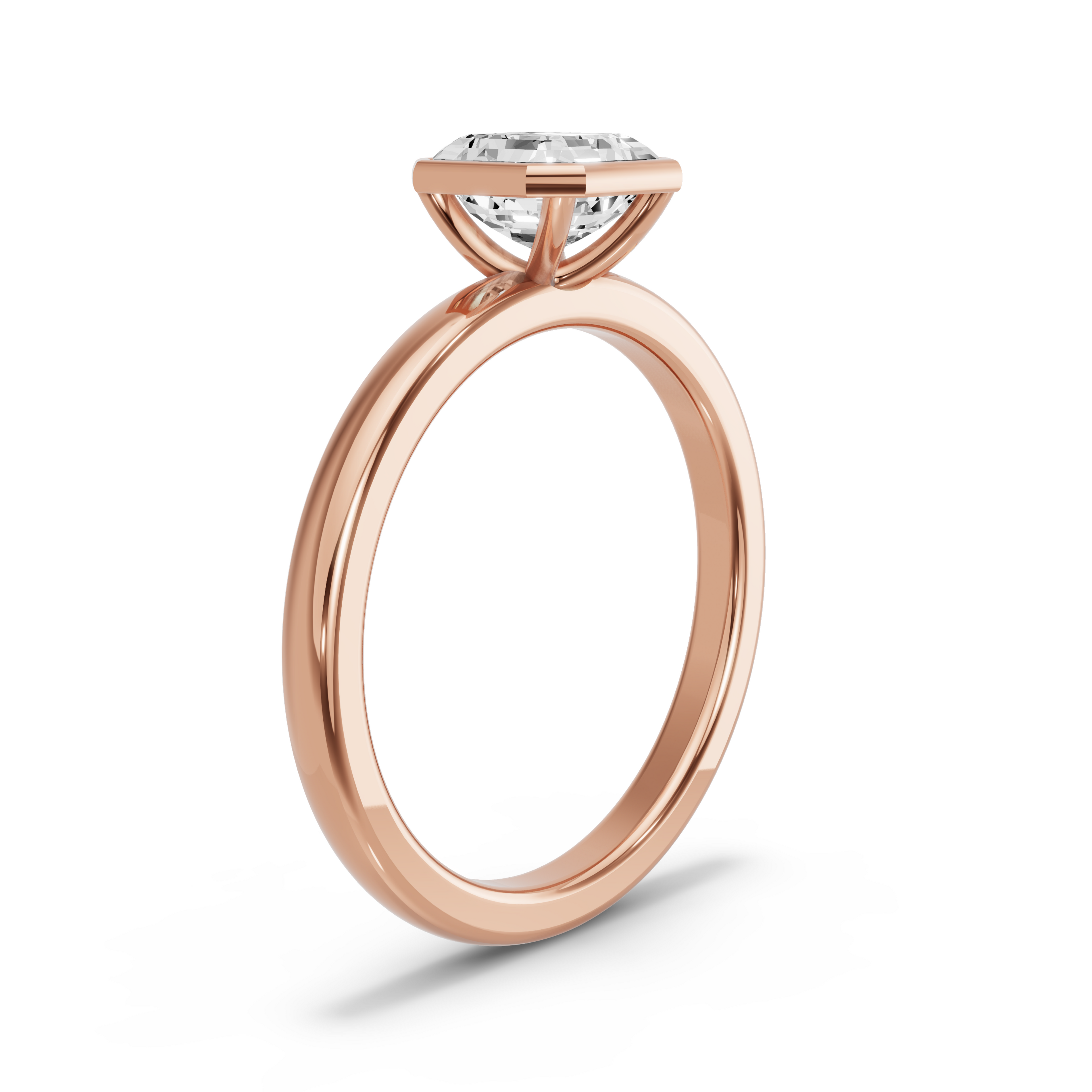 Image for Asscher Classic Bezel Ring with Solitaire band in 10K Yellow Gold