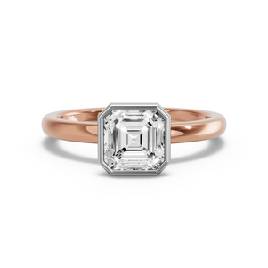 Image for Asscher Classic Bezel Ring with Solitaire band